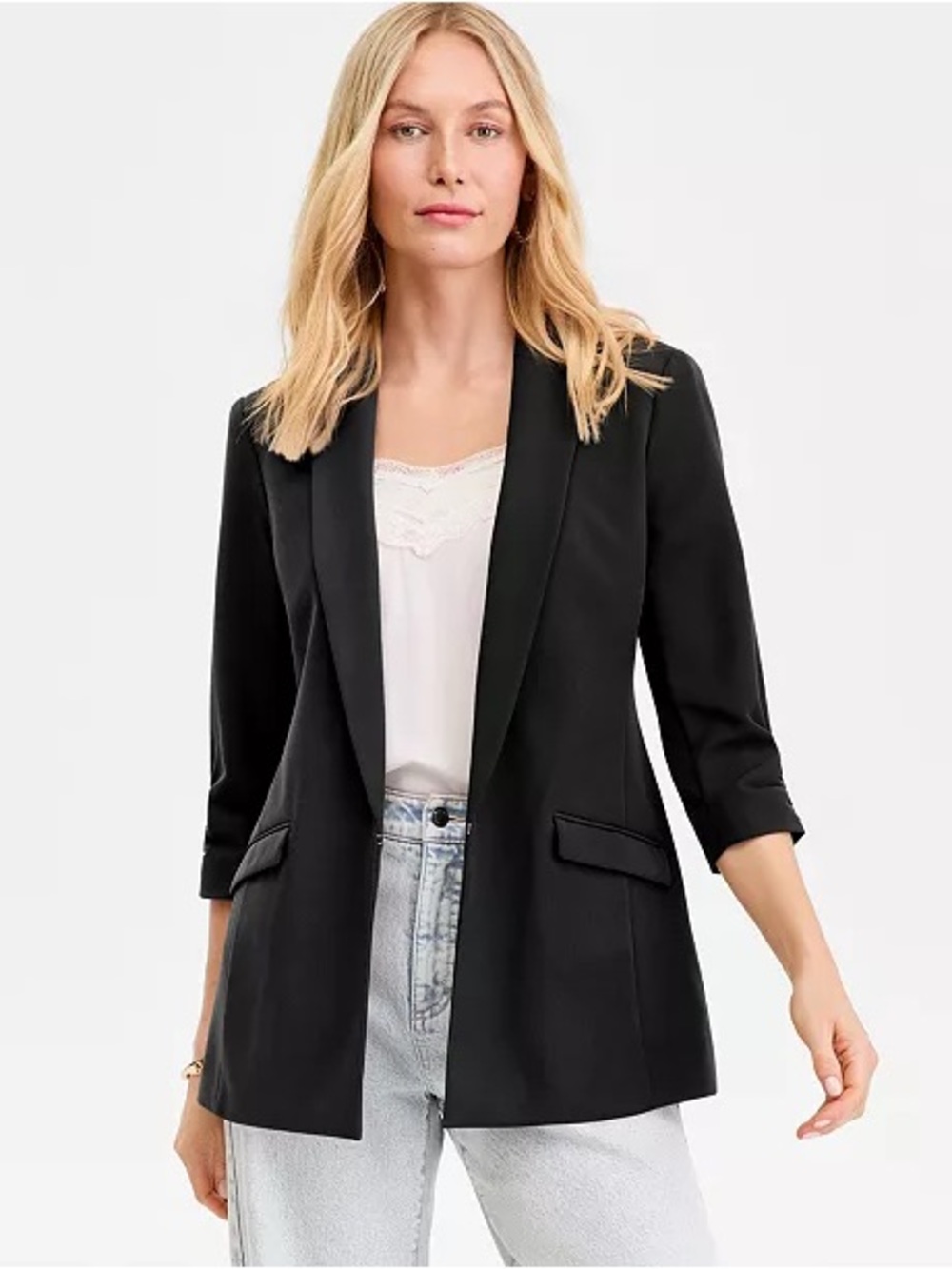 NWT I.N.C International Concepts Women’s 3/4 Sleeve Black Blazer